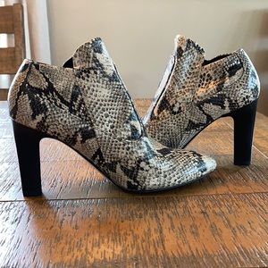Never Worn- Snake Print Heeled Bootie